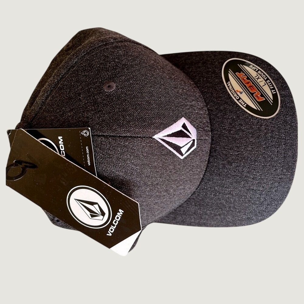 Volcom Full Stone Flexfit Hat Cap Charcoal Mens Large XL Gray Logo NWT - Picture 5 of 13